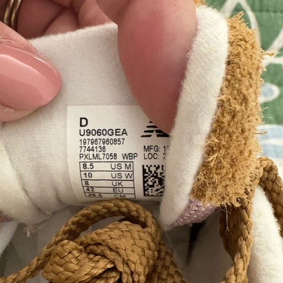 New Balance Women's 9060 Tan and Pink Sneakers - Picture 6 of 7